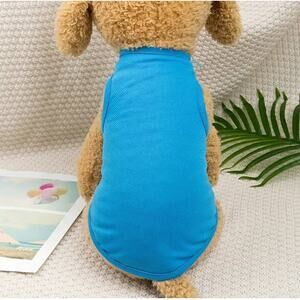 Dog Tank Top Mesh Lightweight Pet Shirt Blue Size XL